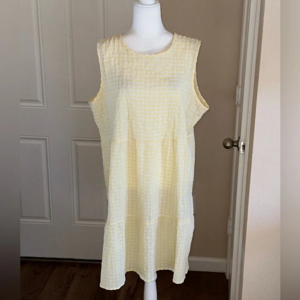 Chloe + Rene Yellow Plaid Dress Size XL - Picture 5 of 11